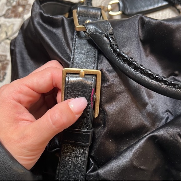 Botkier Black Nylon Shoulder Duffle Bag w/ Leather Detail - Picture 3 of 10